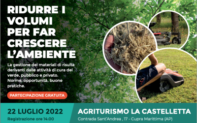 “Ridurre i volumi per fare crescere l’ambiente”: appuntamento il 22 Luglio nelle Marche